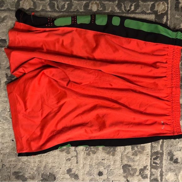 Nike Dri-FIT Elite Basketball Shorts Men’s Orange Black Green Size Medium - Picture 4 of 12
